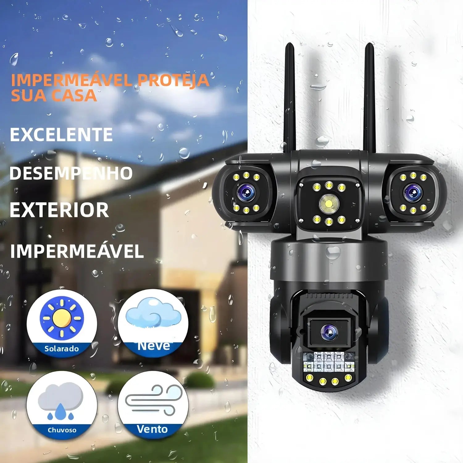 Câmera de Segurança DTK170 WiFi 4G com Zoom 10X e Lente Tripla de 12MP