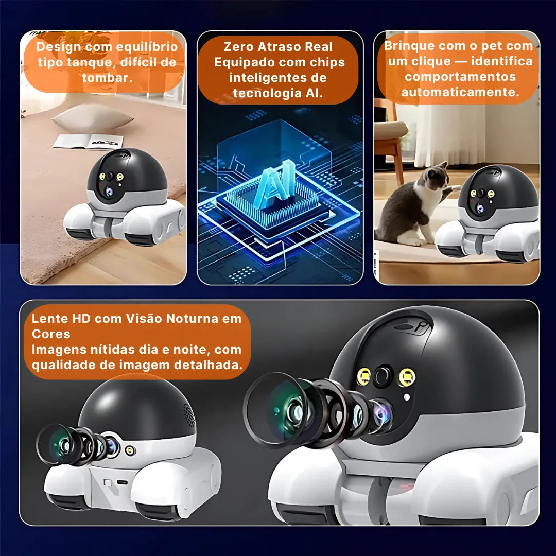 Câmera De Segurança SeC24 Wi-Fi Com Lente Dupla E Visão Panorâmica 360° Para Pets | Innova Fácil