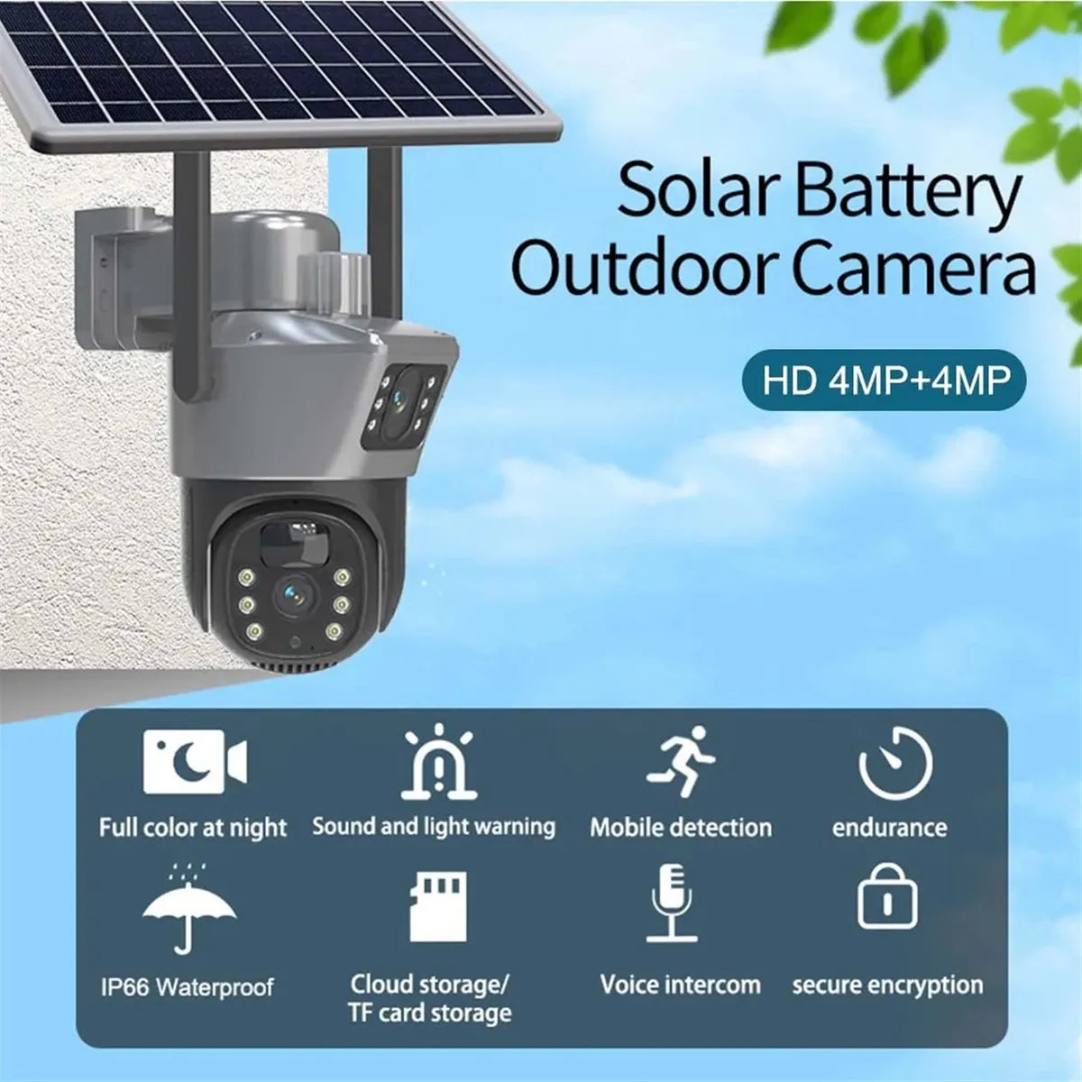 Câmera de Segurança DTK433 8mp WiFi 5G - Gravação em 4k com Painel Solar