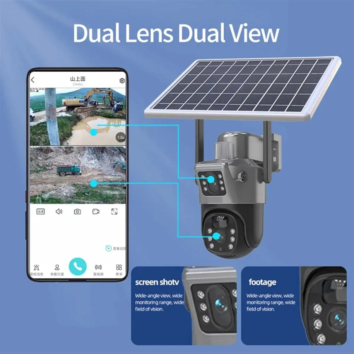 Câmera de Segurança DTK433 8mp WiFi 5G - Gravação em 4k com Painel Solar