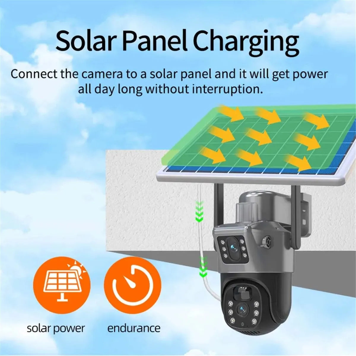Câmera de Segurança DTK433 8mp WiFi 5G - Gravação em 4k com Painel Solar
