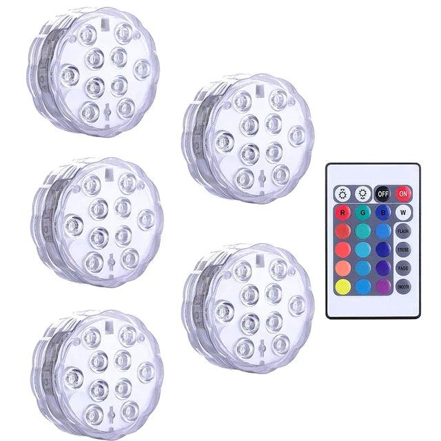 Kit Luminárias de Piscina RGB com Controle Remoto