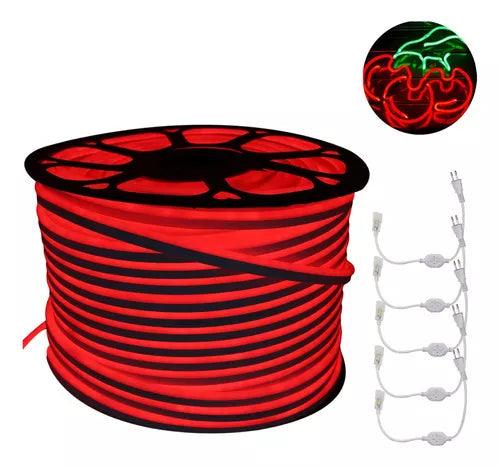 Fita Led Neon Flex Rolo 100 metros 12v Vermelho