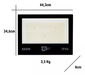 Refletor Holofote de LED 800W Slim Branco Frio