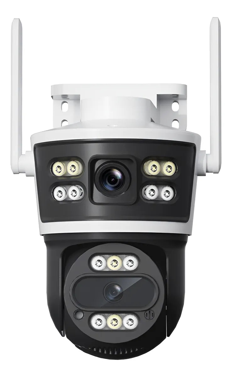 Câmera De Segurança Dupla DTK180 Wifi Sem Fio Lente Tripla Externa -  1080p