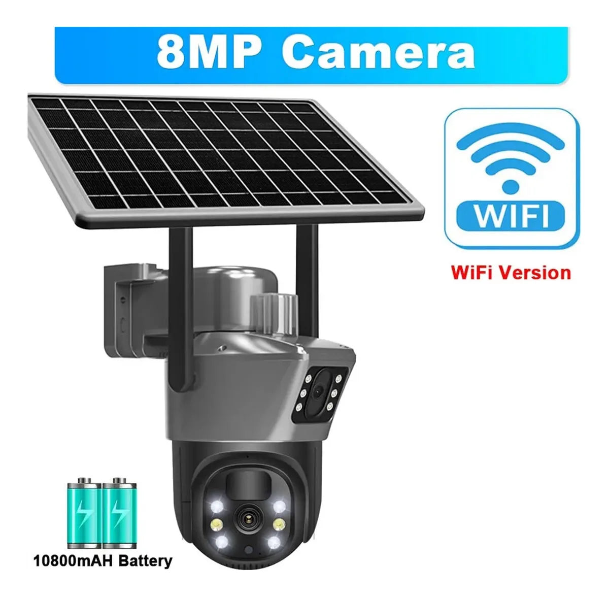 Câmera de Segurança DTK433 8mp WiFi 5G - Gravação em 4k com Painel Solar